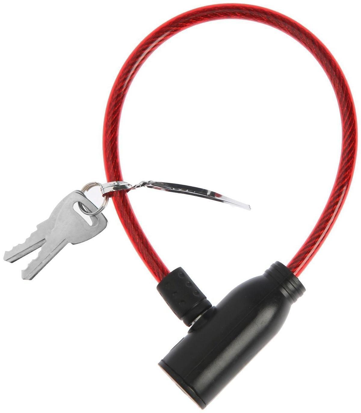 Замок навесной велосипедный, 350 мм, d=6 мм, английский ключ, микс