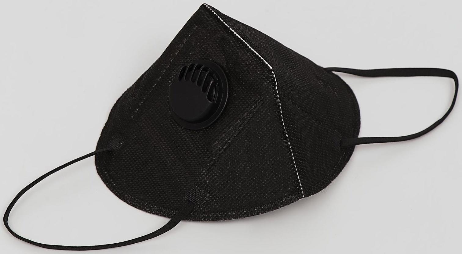 Респиратор KN95 FFP2 с клапаном, универсальный, чёрный, микс