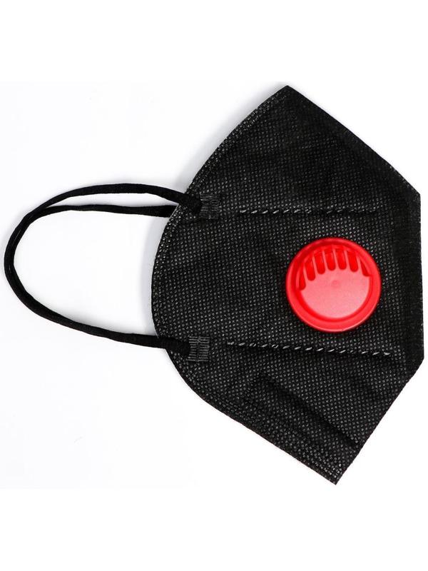 Респиратор KN95 FFP2 с клапаном, универсальный, чёрный, микс