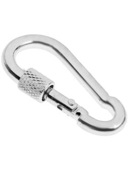 Карабин монтажный с фиксатором ТУНДРА krep, DIN5299D, 5х50 мм, оцинкованный, 1 шт