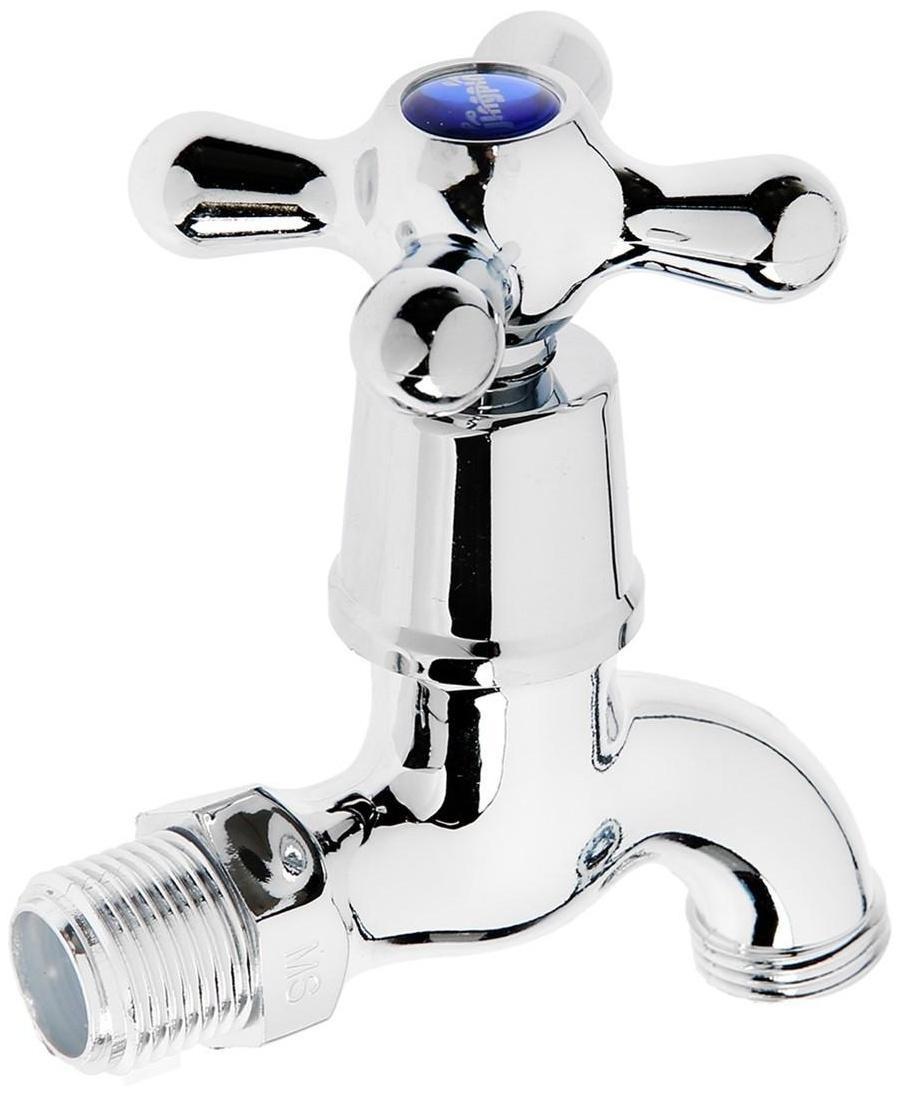 Кран водоразборный ZEIN, с крест-ручкой, PP, кран-букса, хром