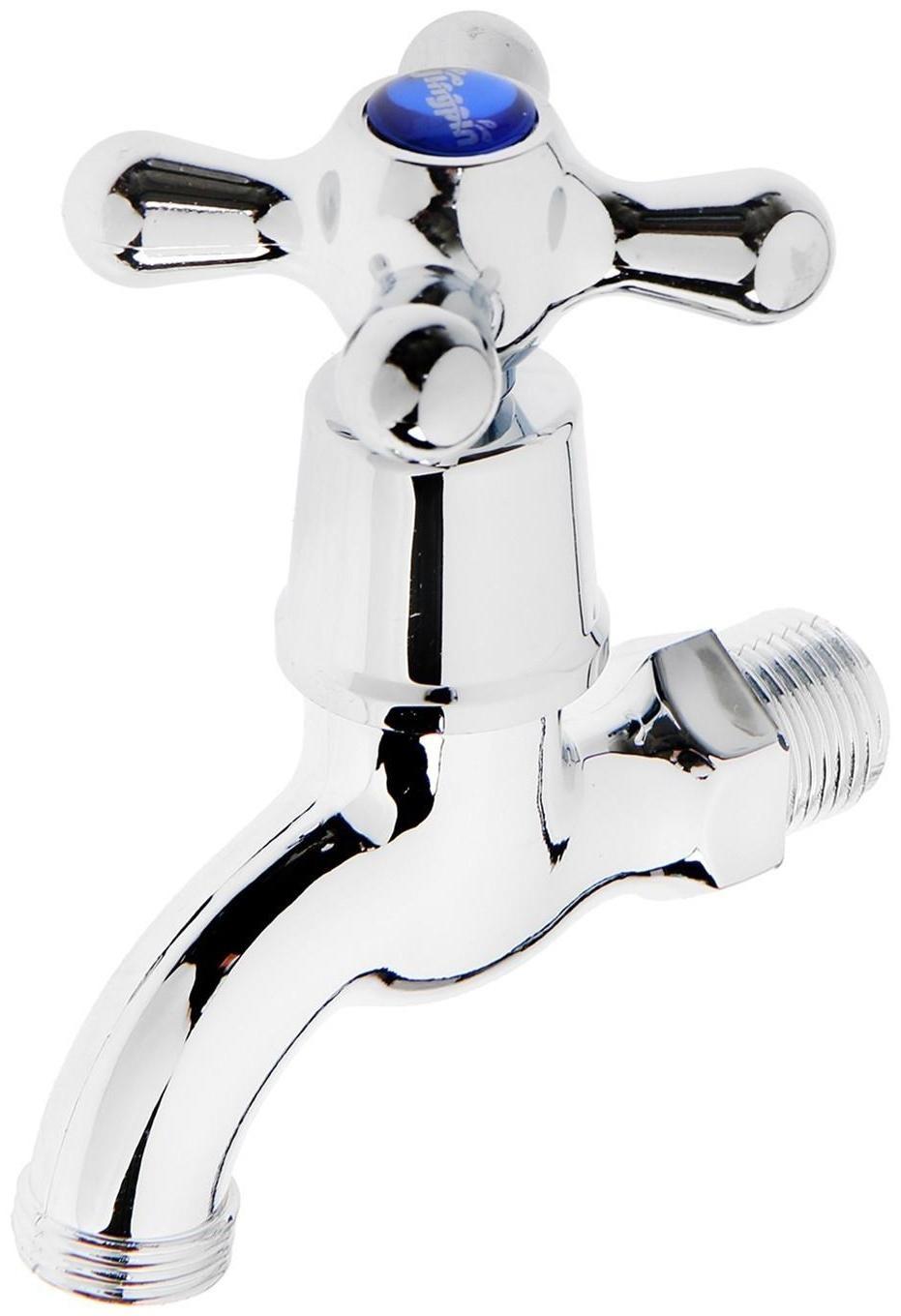 Кран водоразборный ZEIN, с крест-ручкой, PP, кран-букса, хром