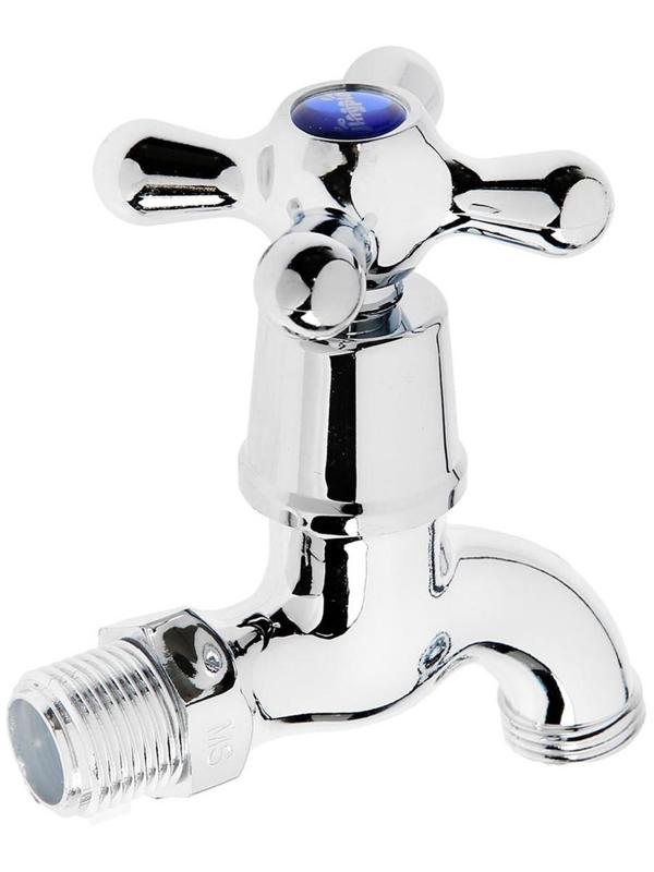 Кран водоразборный ZEIN, с крест-ручкой, PP, кран-букса, хром