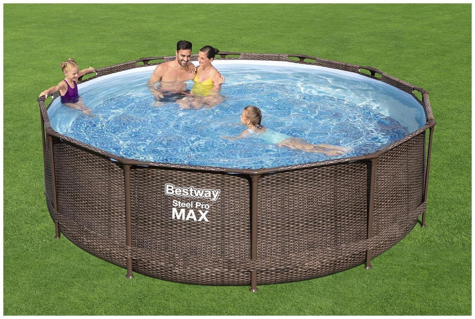 Бассейн каркасный Steel Pro, 366 х 100 см, фильтр-насос, лестница, 56709 Bestway