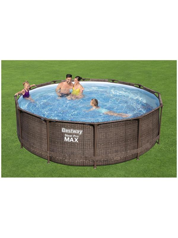 Бассейн каркасный Steel Pro, 366 х 100 см, фильтр-насос, лестница, 56709 Bestway