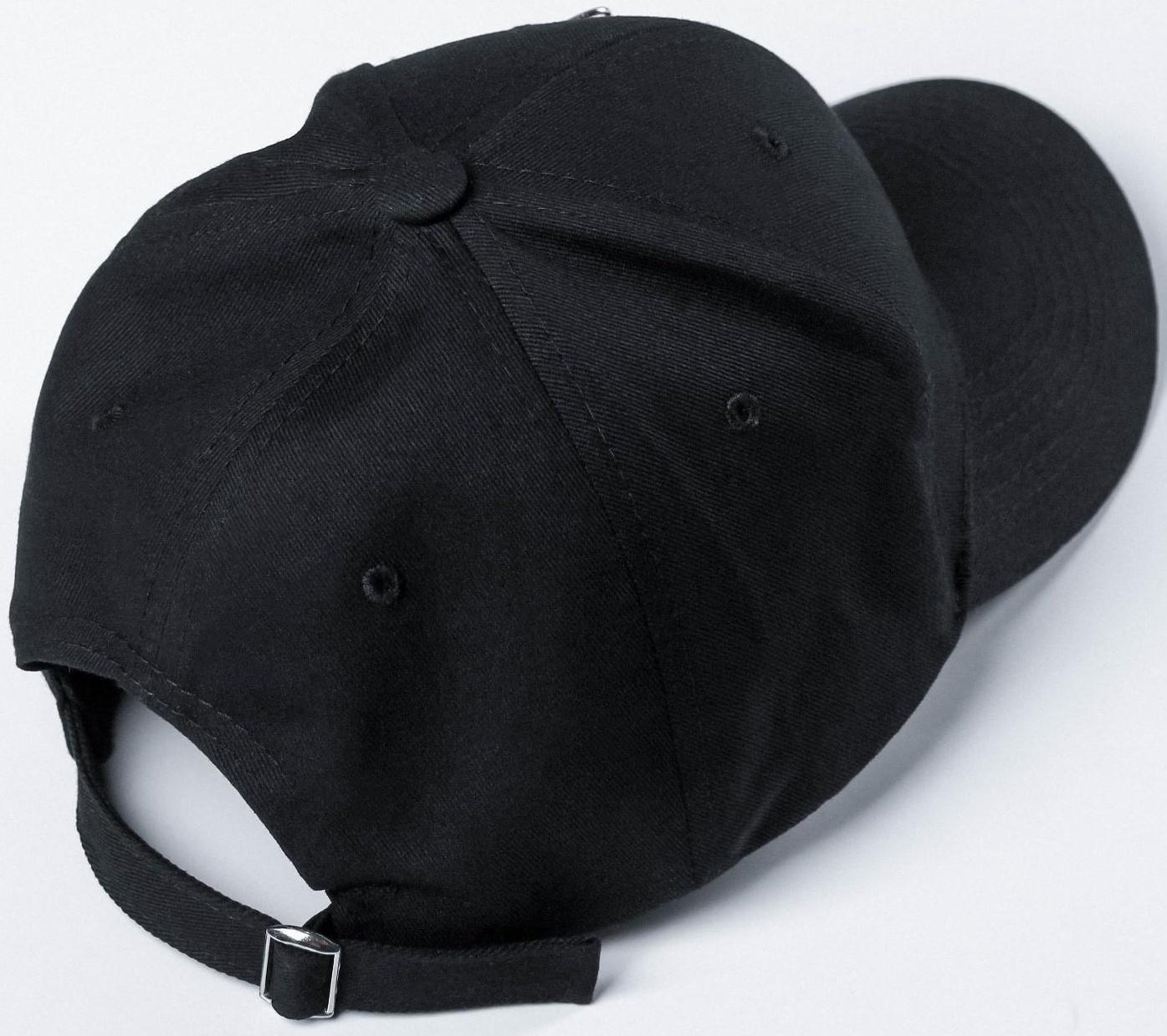 Кепка чёрная с кольцами, р-р 56см