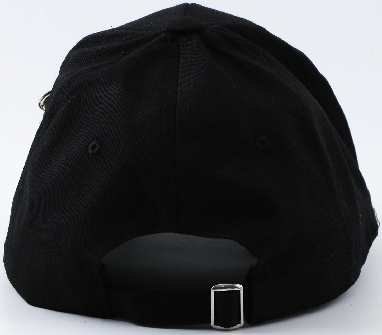 Кепка чёрная с кольцами, р-р 56см