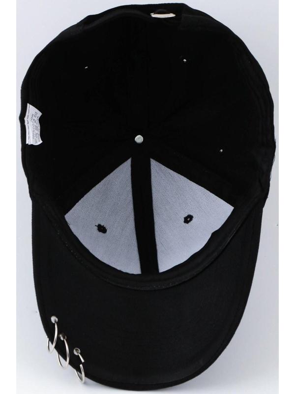 Кепка чёрная с кольцами, р-р 56см