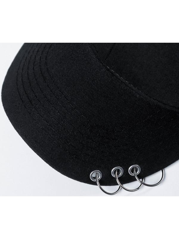 Кепка чёрная с кольцами, р-р 56см