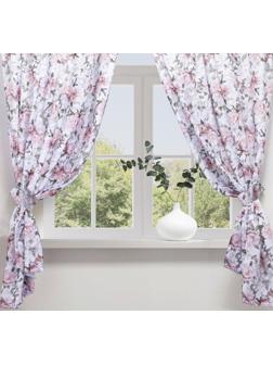 Комплект штор для кухни с подхватами Этель «Пионы» 145х180см-2 шт., 100% п/э