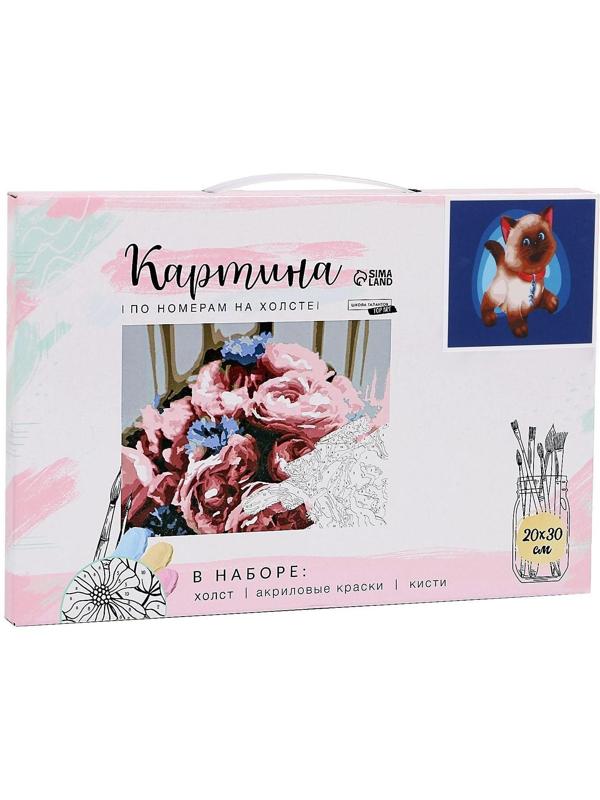 Картина по номерам на холсте с подрамником «Сиамский котёнок» 20х30 см