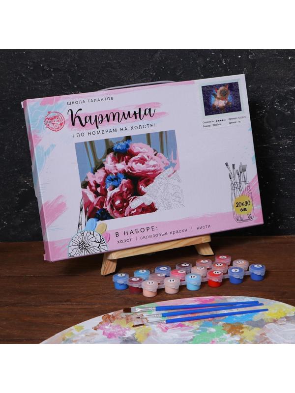 Картина по номерам на холсте с подрамником «Сиамский котёнок» 20х30 см