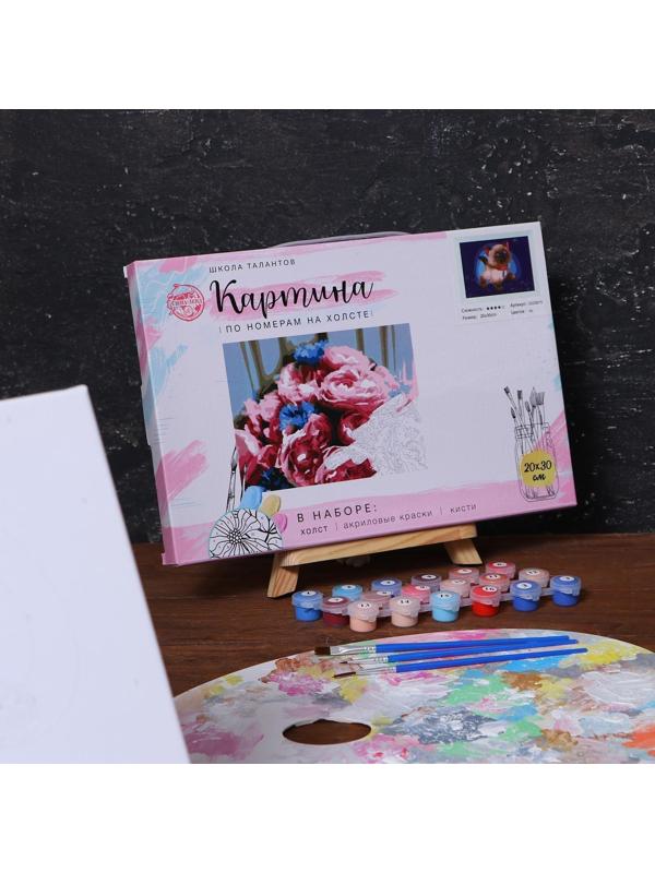 Картина по номерам на холсте с подрамником «Сиамский котёнок» 20х30 см