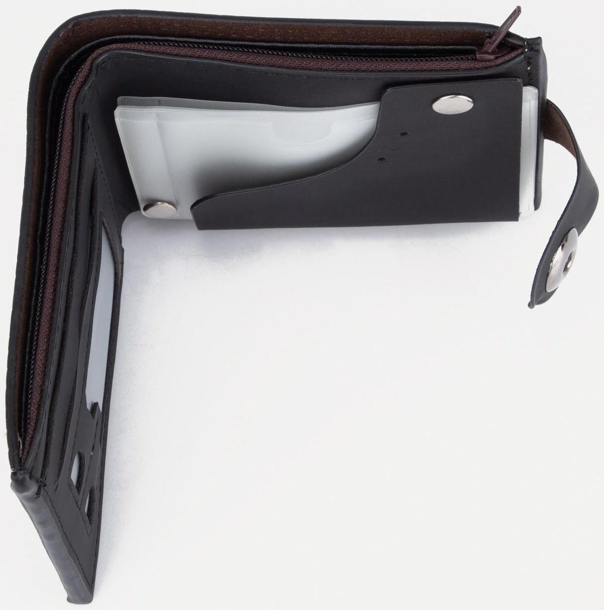 Портмоне на клапане, цвет чёрный