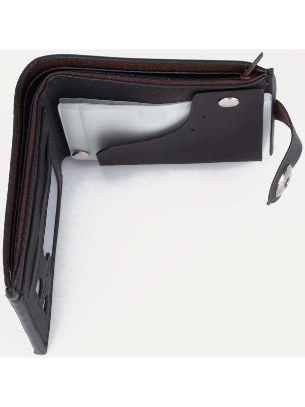 Портмоне на клапане, цвет чёрный