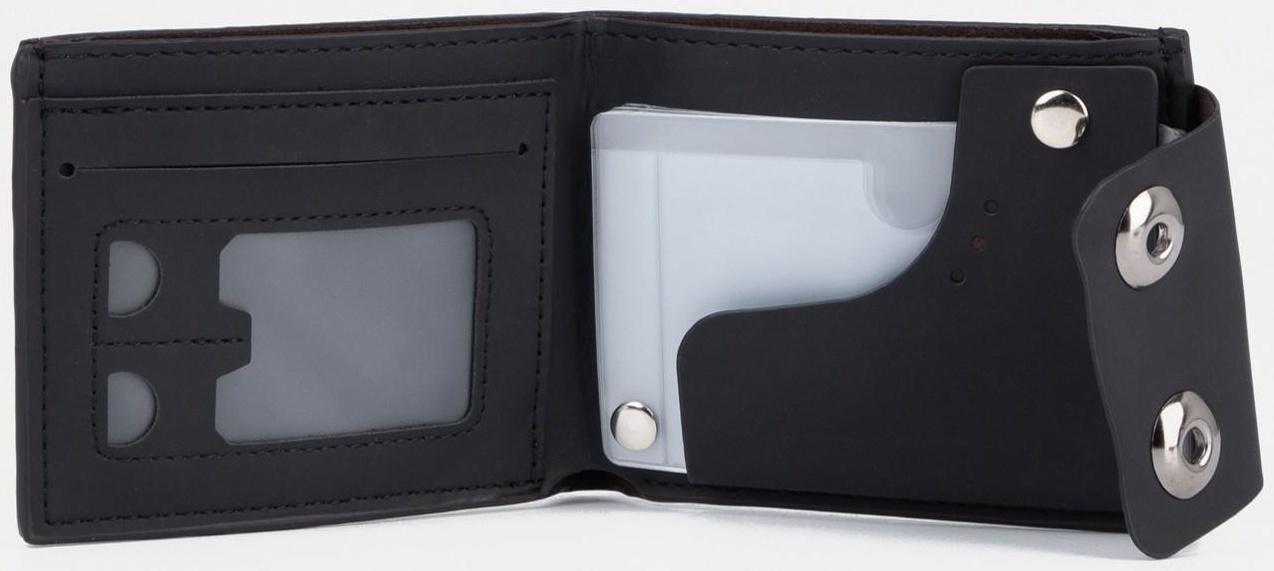Портмоне на клапане, отдел для купюр, для карт, цвет чёрный