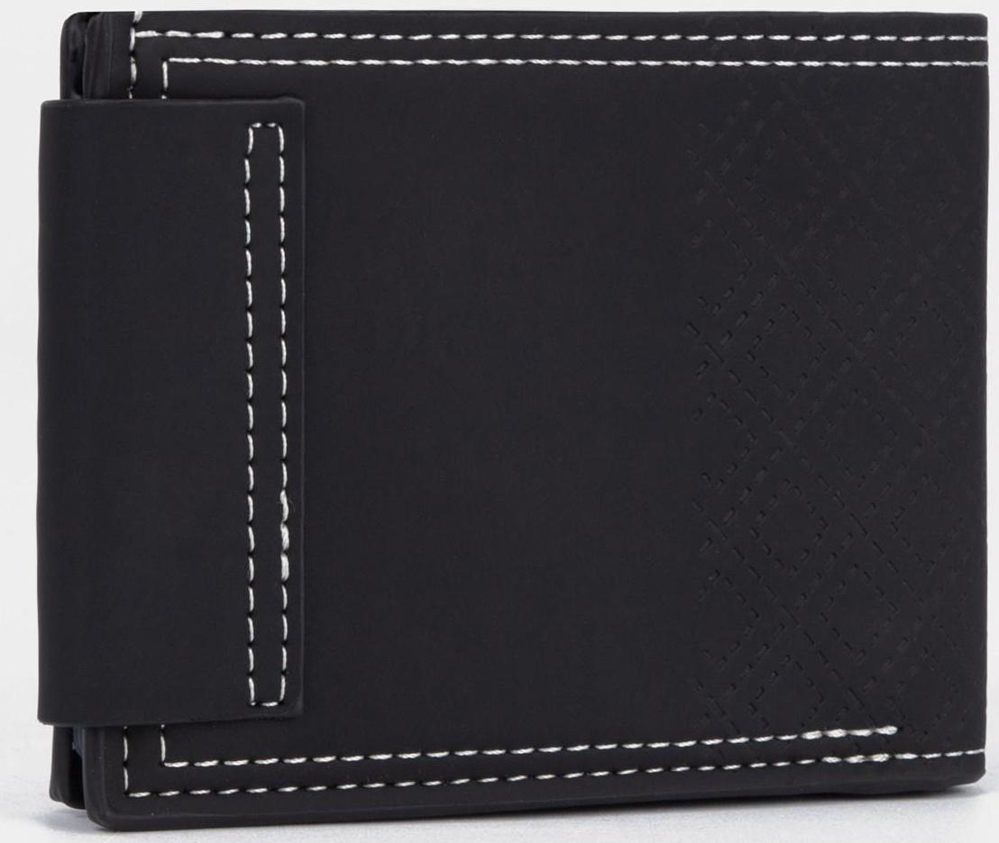 Портмоне на клапане, отдел для купюр, для карт, цвет чёрный