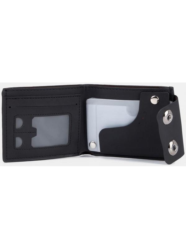 Портмоне на клапане, отдел для купюр, для карт, цвет чёрный