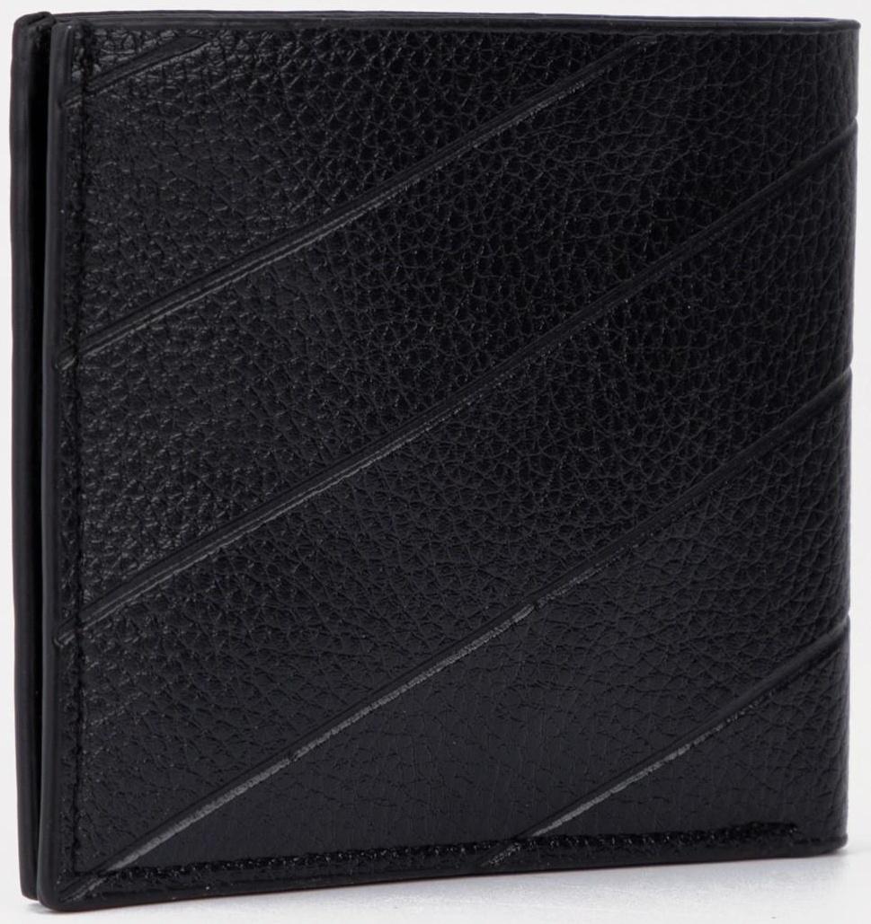 Портмоне без застёжки, для купюр, для карт, для монет, цвет чёрный