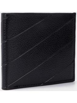 Портмоне без застёжки, для купюр, для карт, для монет, цвет чёрный