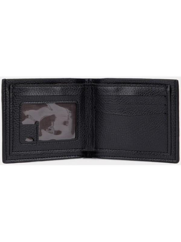 Портмоне без застёжки, для купюр, для карт, для монет, цвет чёрный