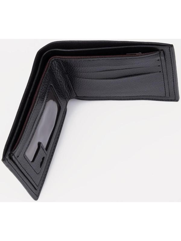 Портмоне без застёжки, для купюр, для карт, для монет, цвет чёрный