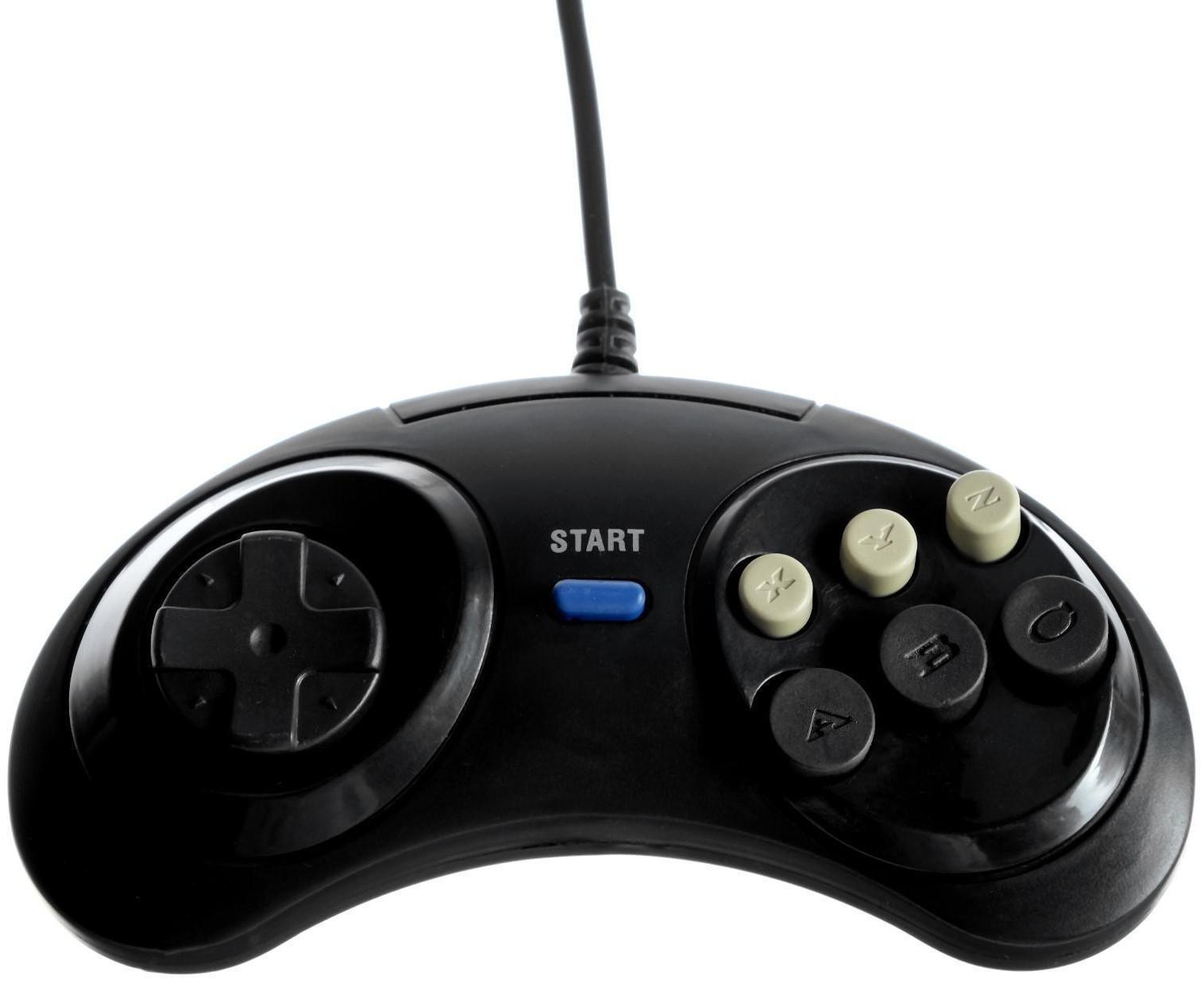 Игровая приставка LuazON Man Game-4, 16 бит, в комплекте два джойстика, 70 игр, чёрная