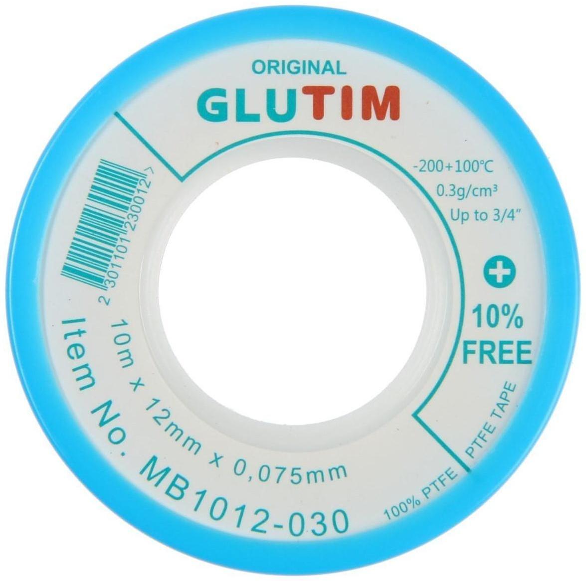 Лента ФУМ TIM MB1012-030, для воды, 12 мм х 0,075 мм х 10 м