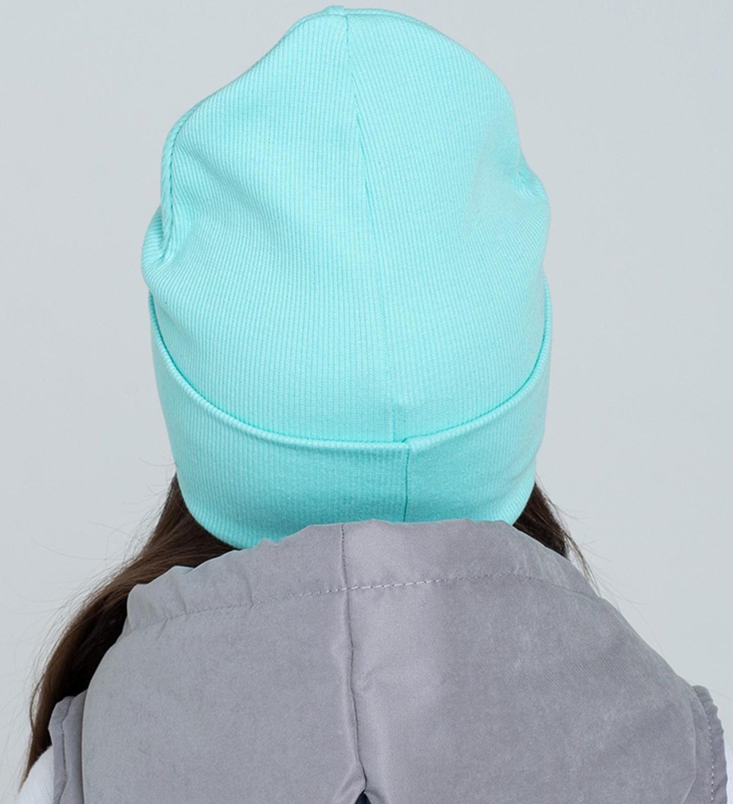 Шапка для девочки, цвет мятный, размер 54-58