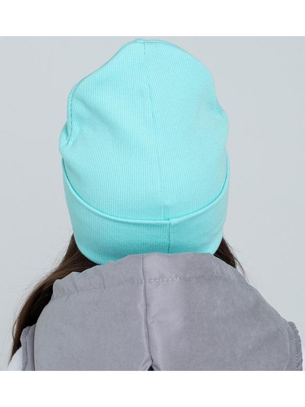 Шапка для девочки, цвет мятный, размер 54-58