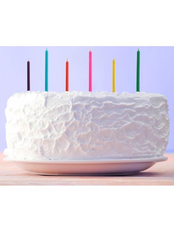 Набор свечей с цветным пламенем в коробке « С Днем рождения», 6 шт.