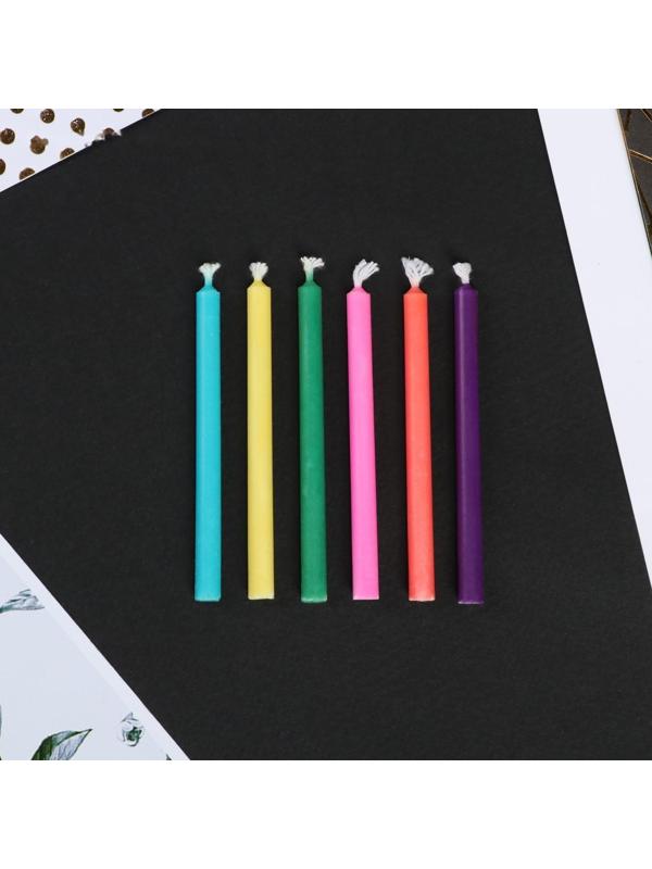 Набор свечей с цветным пламенем в коробке « С Днем рождения», 6 шт.