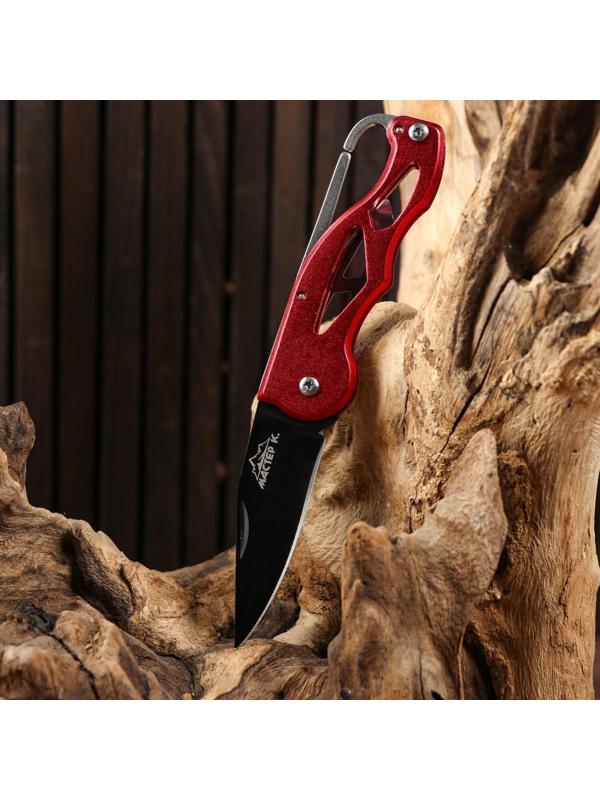 Нож складной с карабином, цвет микс, 16,5см, клинок 6,5см