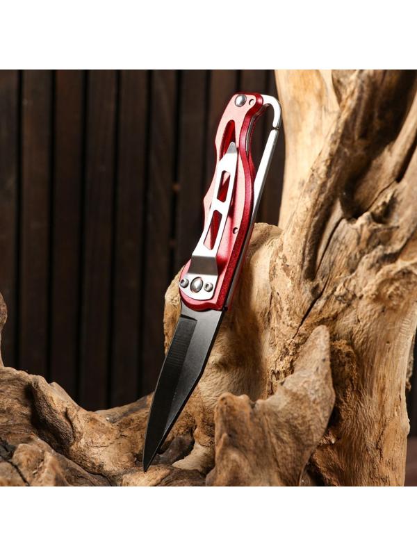 Нож складной с карабином, цвет микс, 16,5см, клинок 6,5см