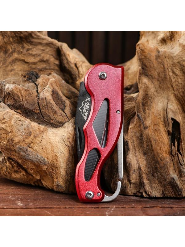 Нож складной с карабином, цвет микс, 16,5см, клинок 6,5см