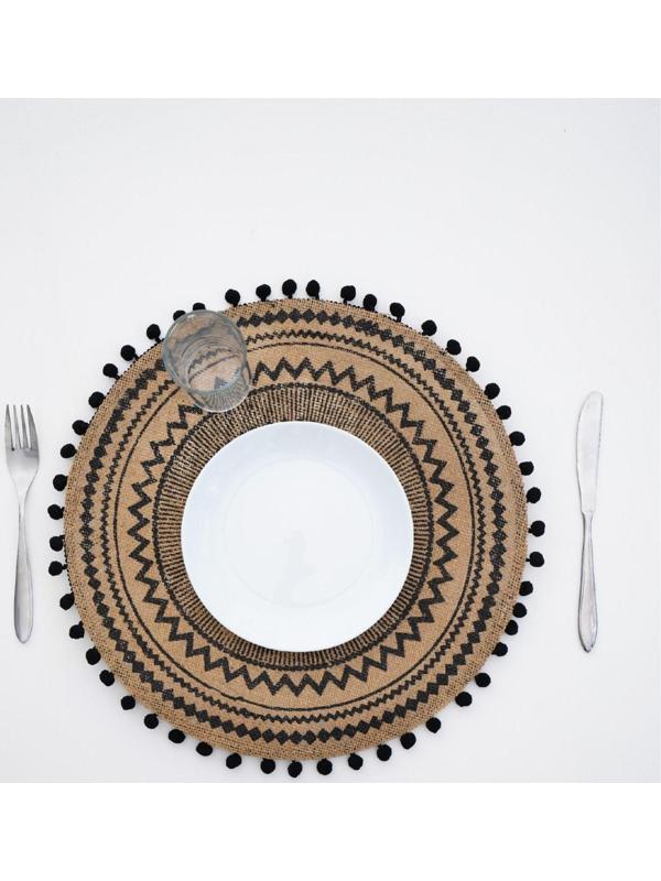 Салфетка сервировочная на стол «Африка», 38×38 см, цвет чёрный