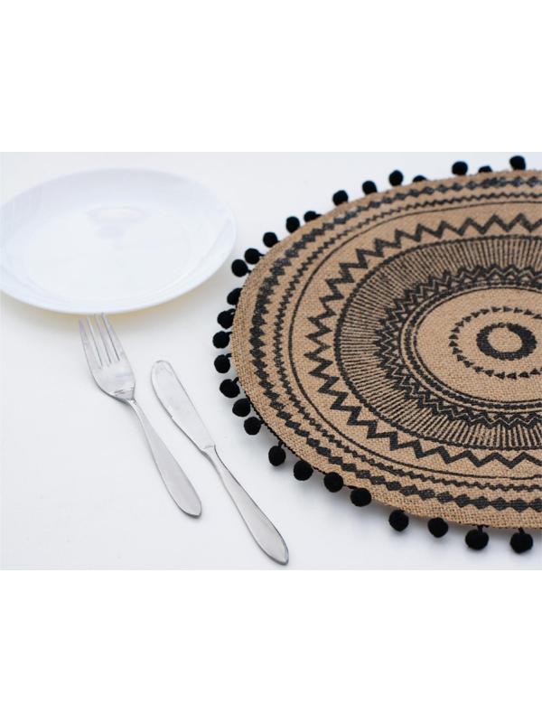 Салфетка сервировочная на стол «Африка», 38×38 см, цвет чёрный