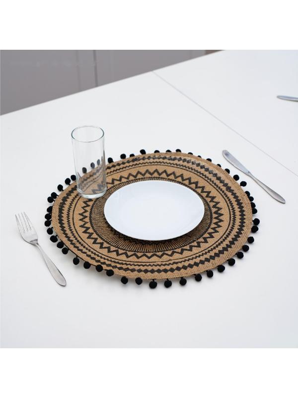 Салфетка сервировочная на стол «Африка», 38×38 см, цвет чёрный