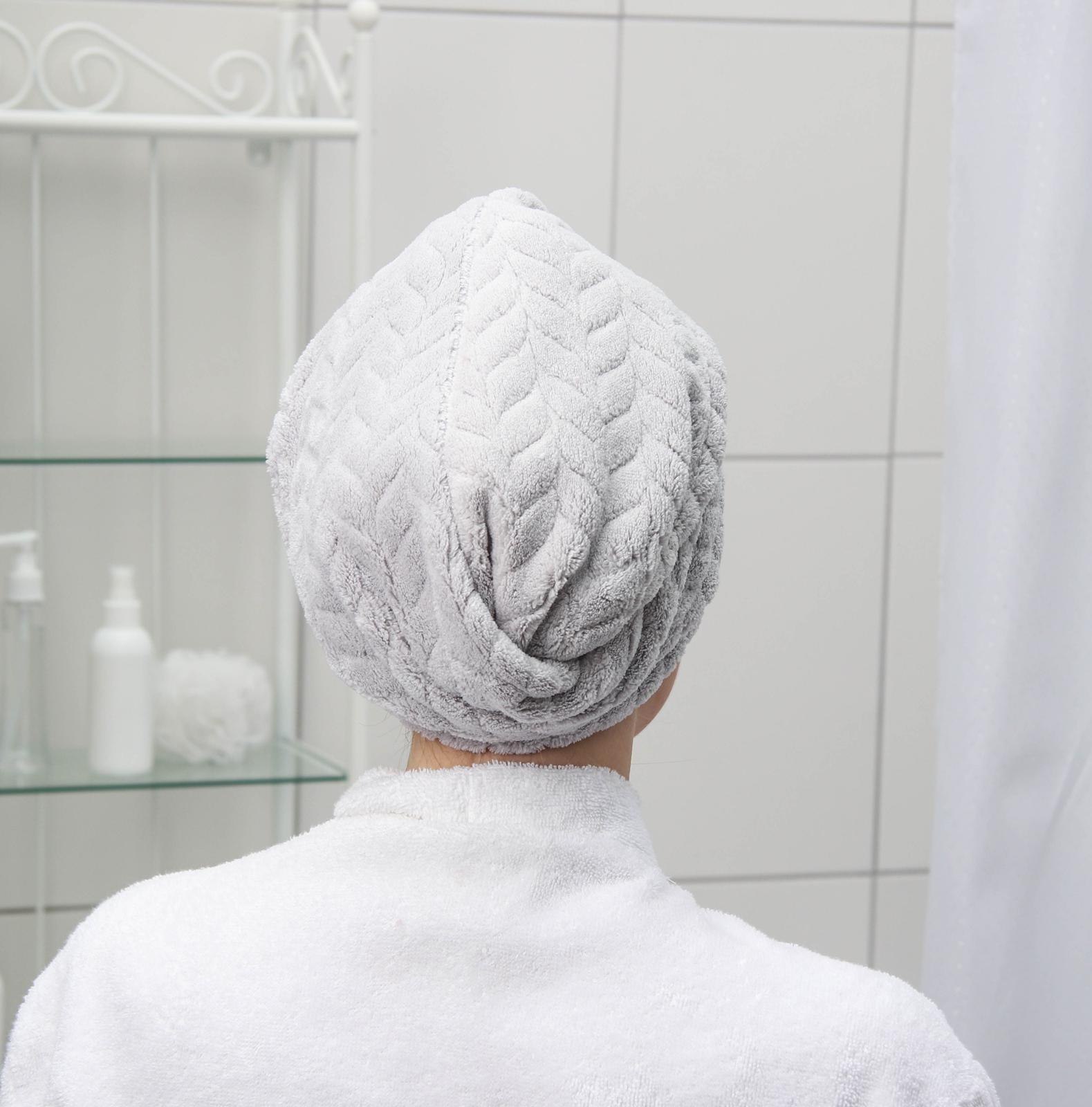 Чалма с пуговкой для сушки волос Доляна «Нежность», микрофибра, цвет МИКС