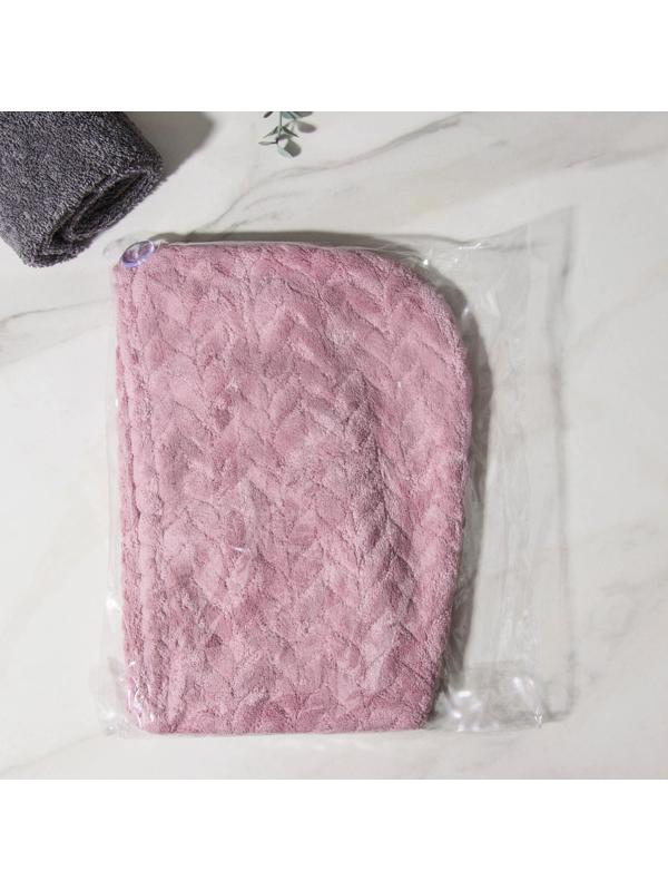 Чалма с пуговкой для сушки волос Доляна «Нежность», микрофибра, цвет МИКС