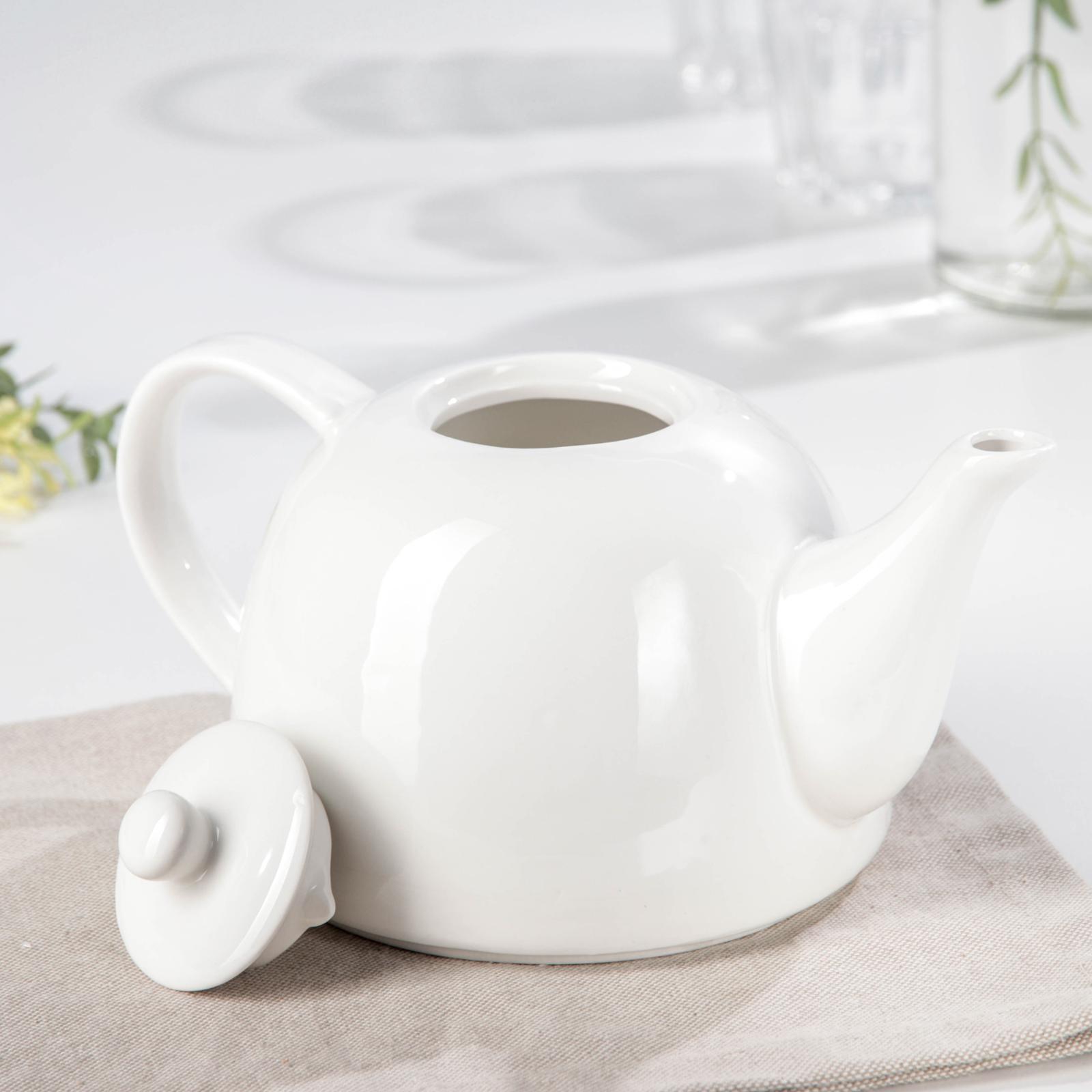 Чайник керамический заварочный «Классика», 500 мл, цвет белый