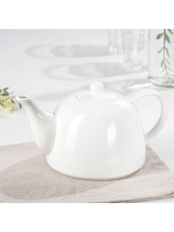 Чайник керамический заварочный «Классика», 500 мл, цвет белый