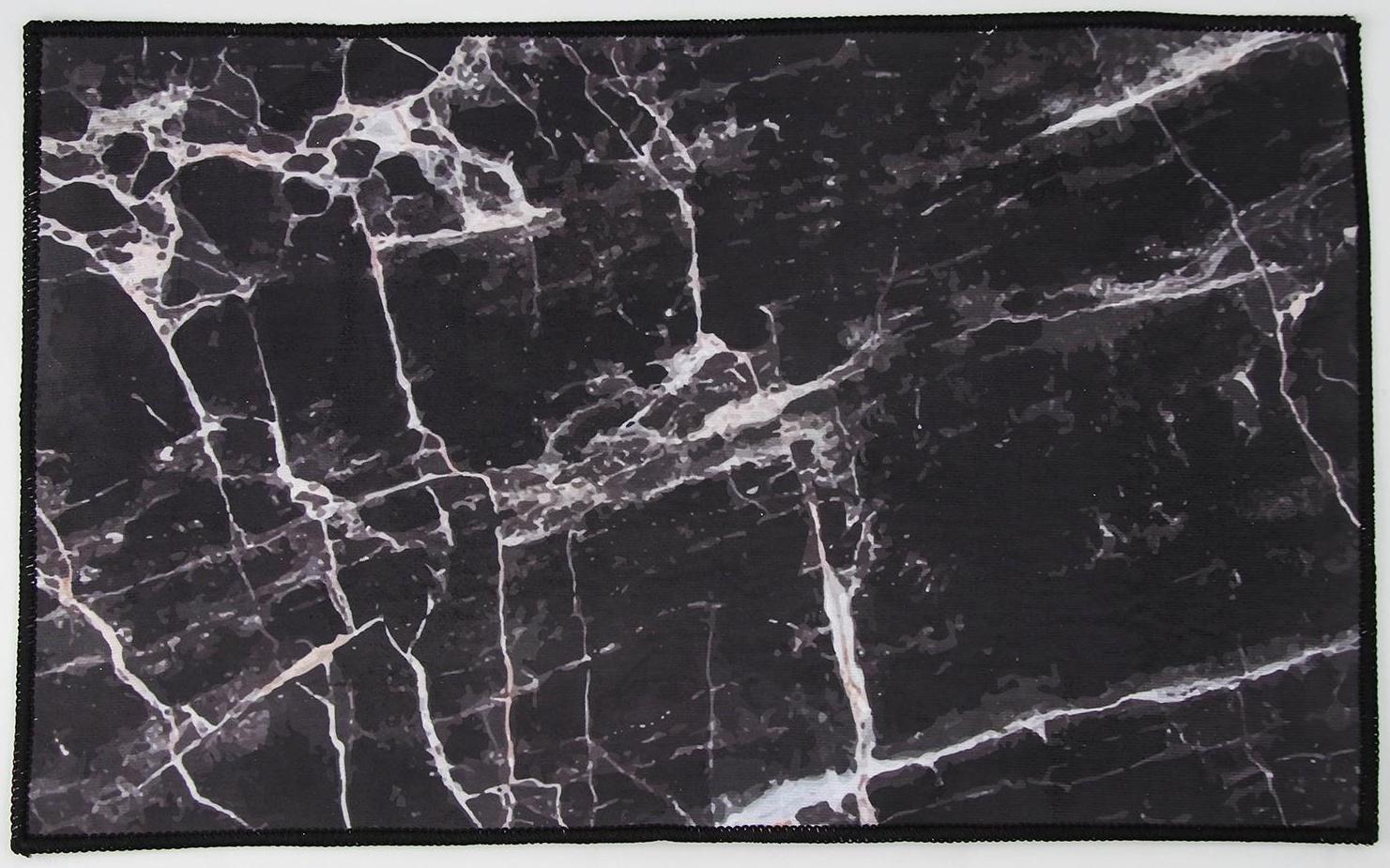 Коврик Доляна «Мрамор», 50×80 см, цвет чёрный