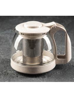 Чайник стеклянный заварочный «Джони», 700 мл, с металлическим ситом, цвет бежевый