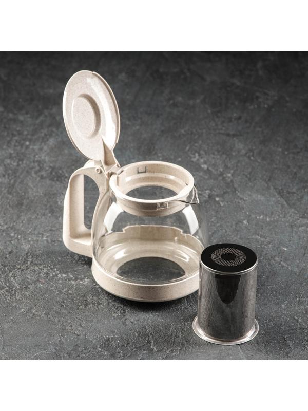 Чайник стеклянный заварочный «Джони», 700 мл, с металлическим ситом, цвет бежевый