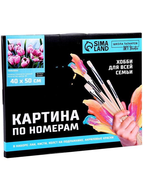 Картина по номерам на холсте с подрамником «Тюльпаны» 40х50 см