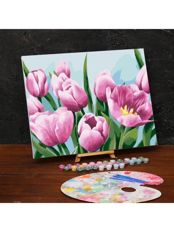 Картина по номерам на холсте с подрамником «Тюльпаны» 40х50 см