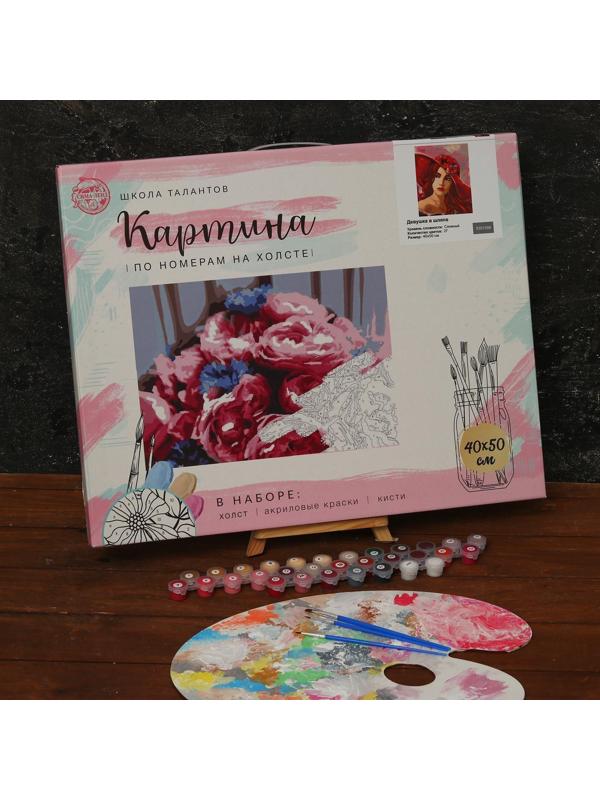 Картина по номерам на холсте с подрамником «Девушка в шляпе» 40х50 см