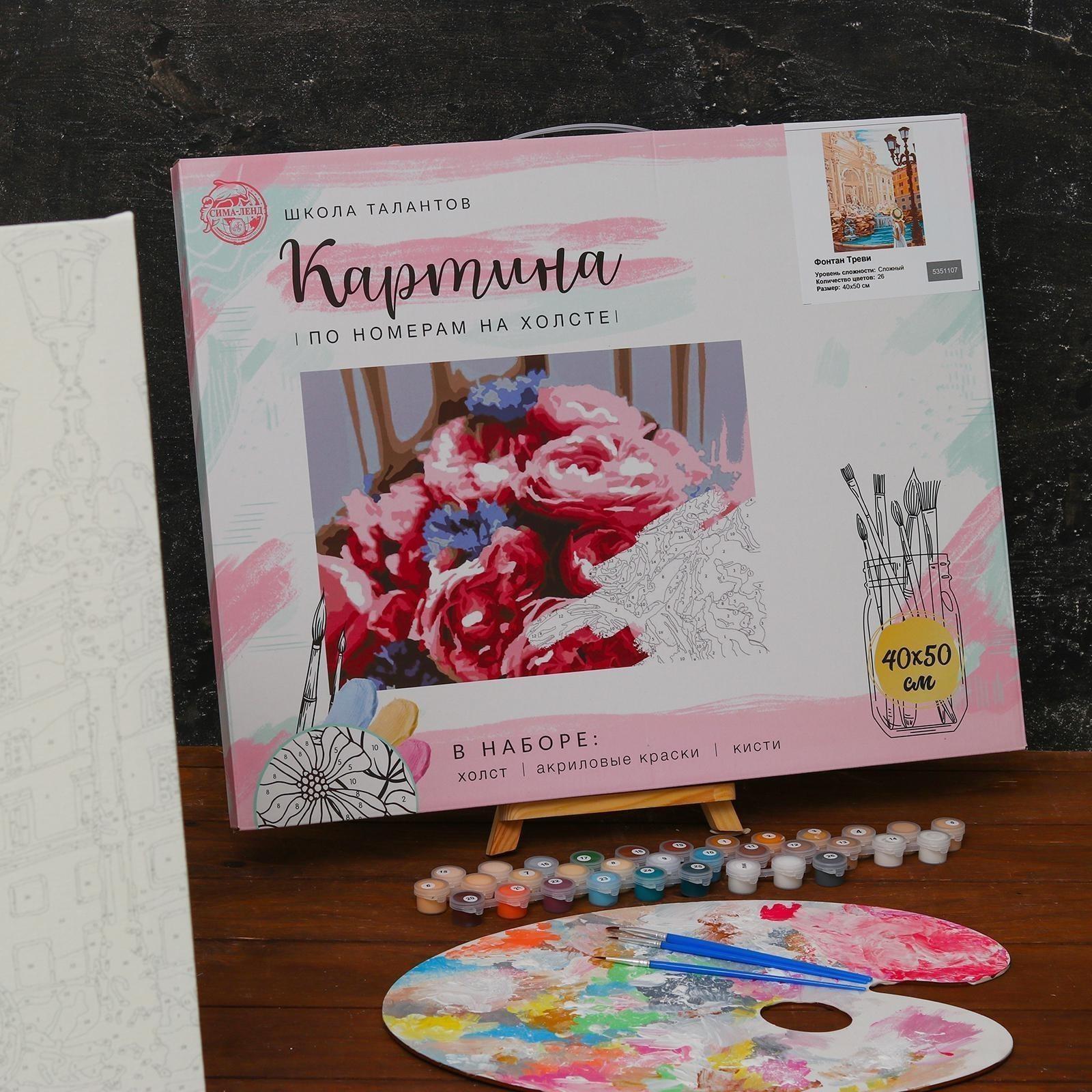 Картина по номерам на холсте с подрамником «Фонтан Треви» 40х50 см