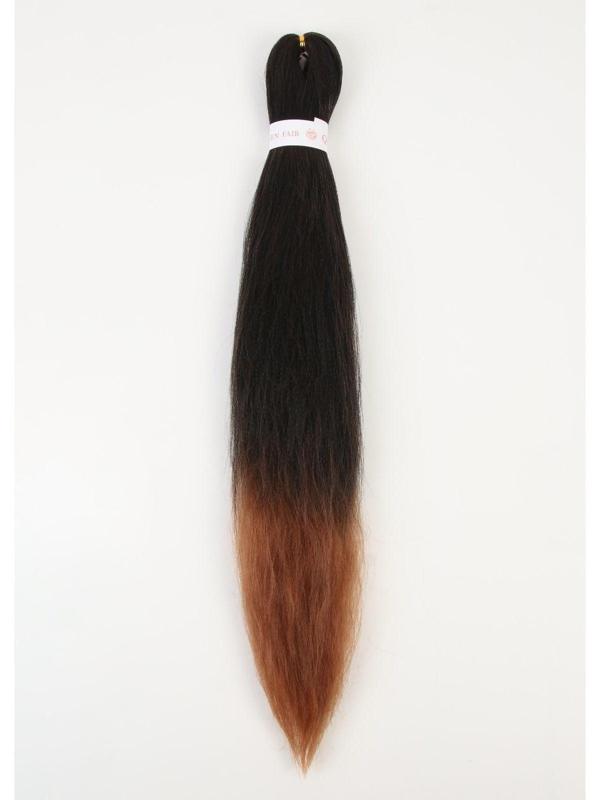 SIM-BRAIDS Канекалон двухцветный, гофрированный, 65 см, 90 гр, цвет чёрный/коричневый(#Т1В/30)